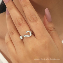 Shangjie OEM anillos INS Korean Fashion Adjustable Rings Jewelry Question Mark Finger Rings Women Unique Rings